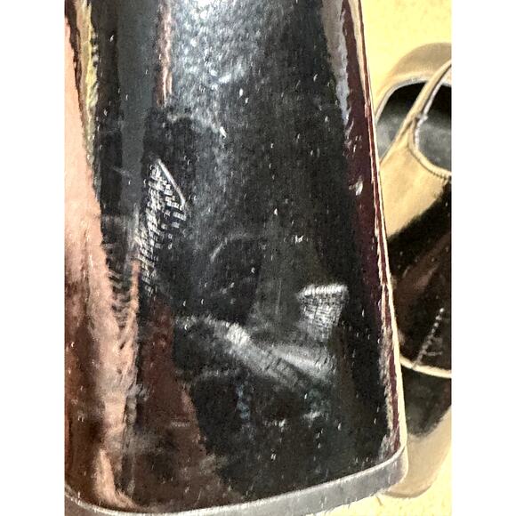 Steve Madden Black Faux Patent Leather Block Heel Mary Jane Shoes 3.25" Heel 8M - Picture 14 of 14